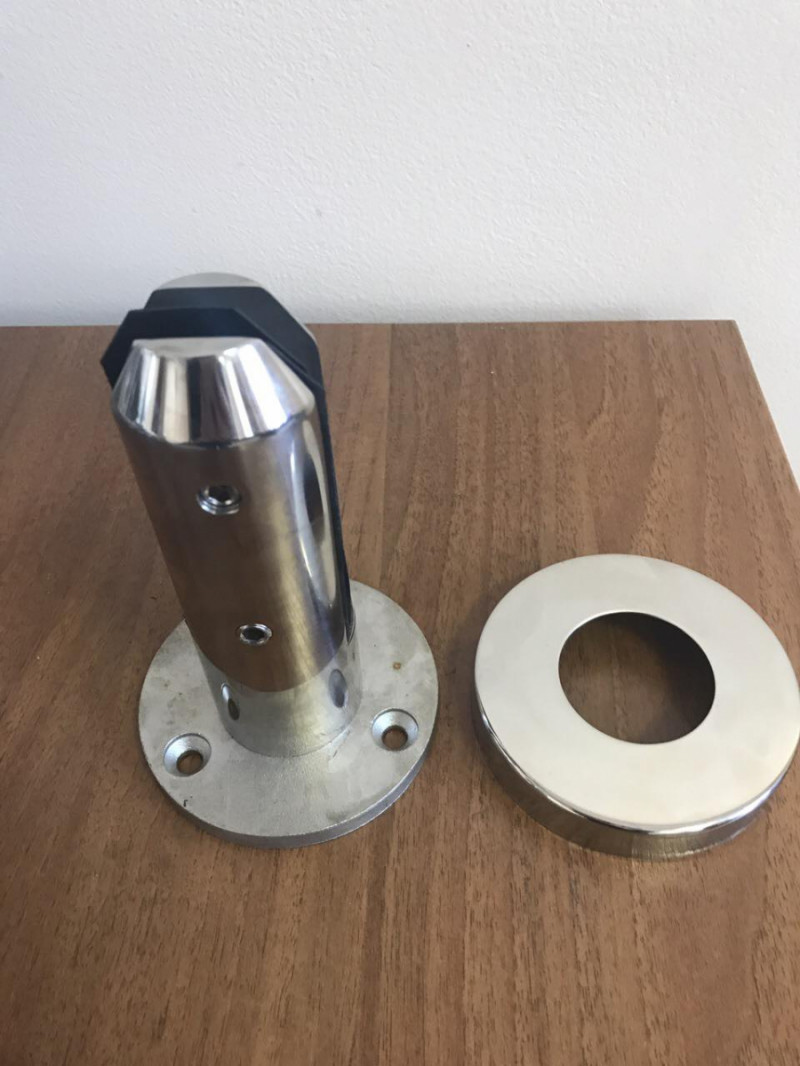 Стеклодержатель Inoxstore напольный литой, 48х158 мм, полированный, AISI 304