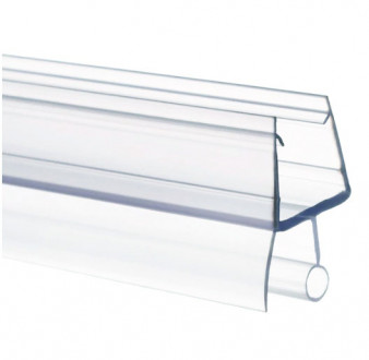 Уплотнитель Inoxstore дверь-пол, под стекло 8 мм / 2,5 м, для душевой кабины, ПВХ, ультрапрозрачный