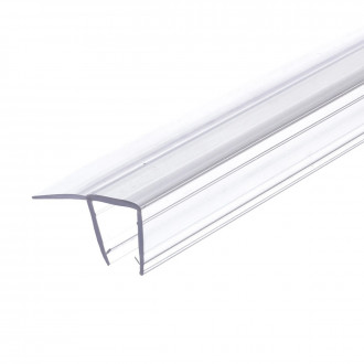 Уплотнитель Inoxstore стена-стекло, длина отвода 18 мм, 90°, под стекло 10 мм / 2,5 м для душевой кабины, ПВХ, прозрачный