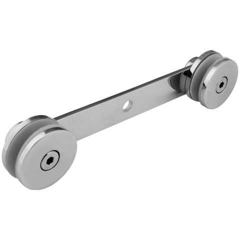 Стеклодержатель Inoxstore пластинчатый 25х200 мм, шайба 45 мм, под стело 8-10 мм,  литой, полированый, AISI 304