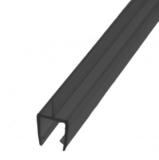 Уплотнитель Inoxstore стекло-пол, под стекло 8 мм / 2,5 м, для душевой кабины, ПВХ, черный