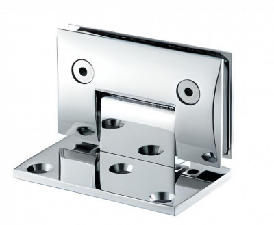 Петля Inoxstore "Гонор" 90° стена-стекло со смещением, выпуклый, полированная, AISI 304