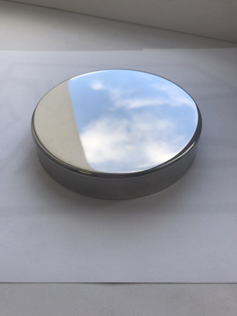 Декоративная крышка Inoxstore Ø 102х0х0,8 мм, без отверстия, полированная, AISI 304