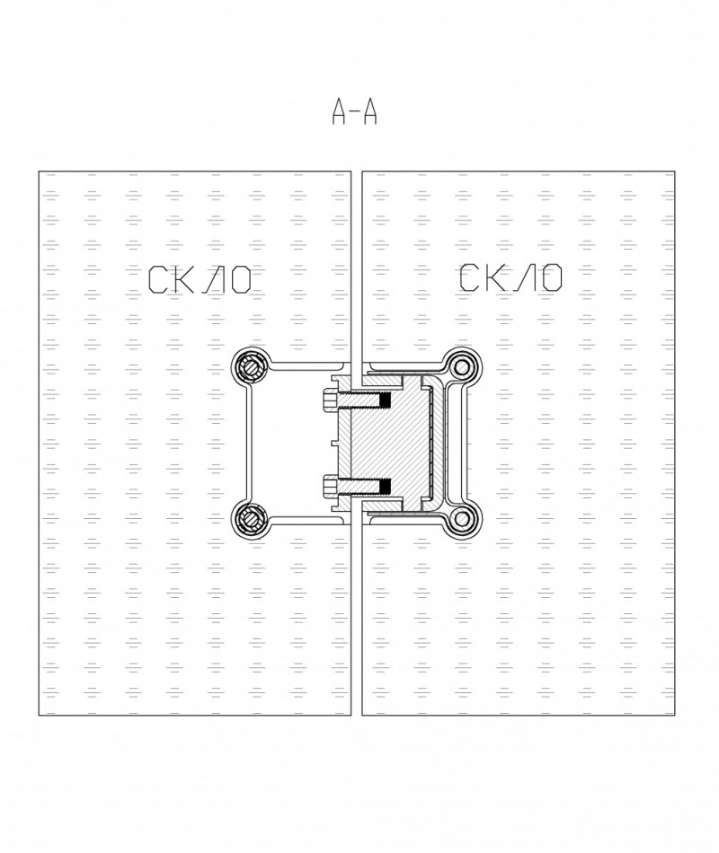 Петля Inoxstore "Гонор" 180° стекло-стекло, выпуклый, сатинированная, AISI 304
