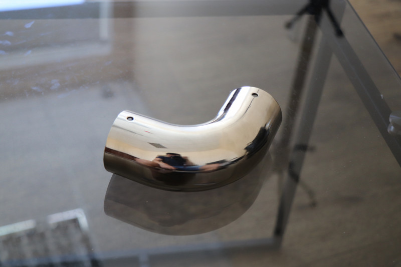 Поворот Inoxstore Ø 49 мм - 90°, наружный, для дерева, пластик./дер. поручня, AISI 304