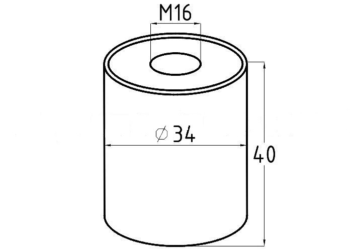 Одноанкерная закладная Inoxstore, Ø 38,1 мм, М16, AISI 304