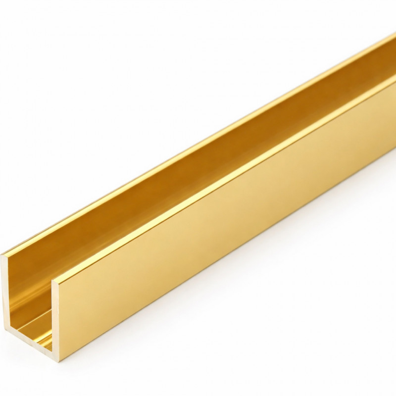 Швеллер 12,2х18,9 мм L-3000 мм, алюминий, золотой