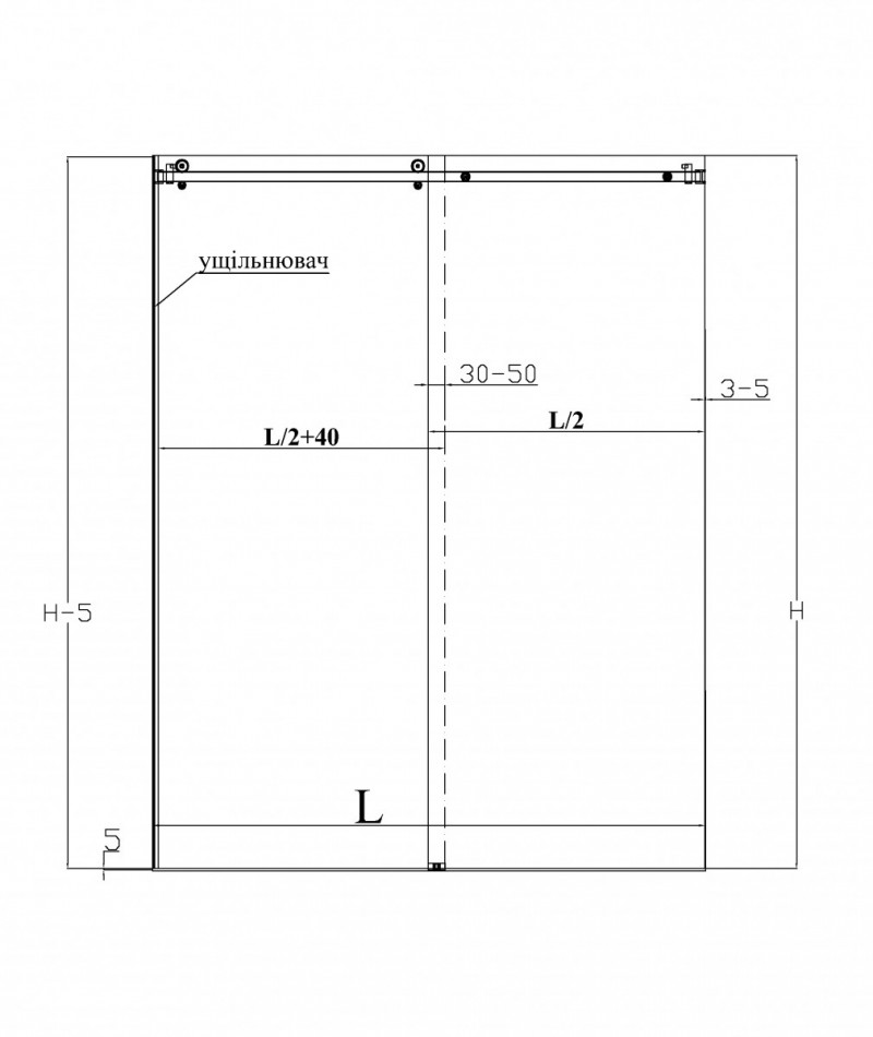 Комплект фурнитуры Inoxstore F-2 для душевой кабины, чёрный, AISI 304