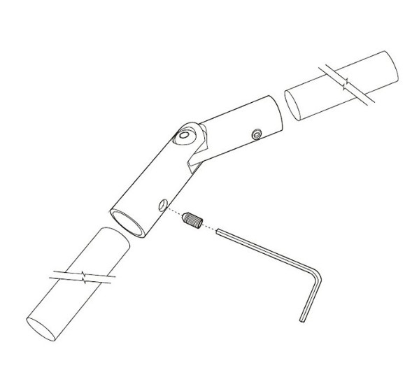 Поворот Inoxstore "Классик" Ø 12 мм, литой, регулируемый, полированный, AISI 304