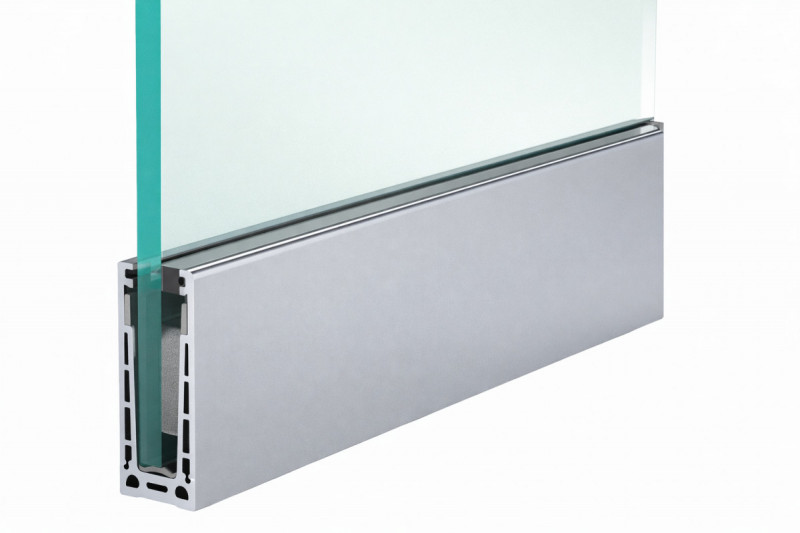 Зажимной алюминиевый профиль Inoxstore, анодированный, для стекла 10-16 мм