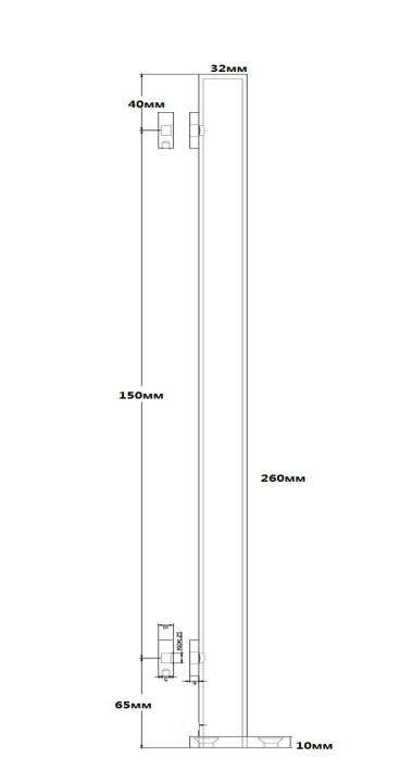 Стойка для стекла Inoxstore, полированная, AISI 304