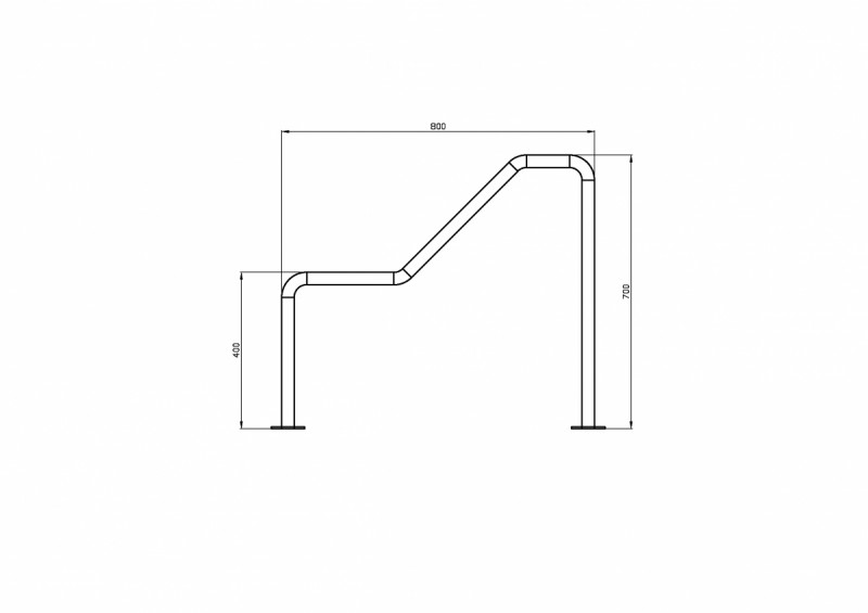 Велопарковка Inoxstore односекционная "модерн" из нержавеющей стали AISI 304, полированная, 800х700 мм