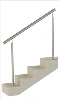 Ограждения без заполнения с круглым поручнем и круглые стойки