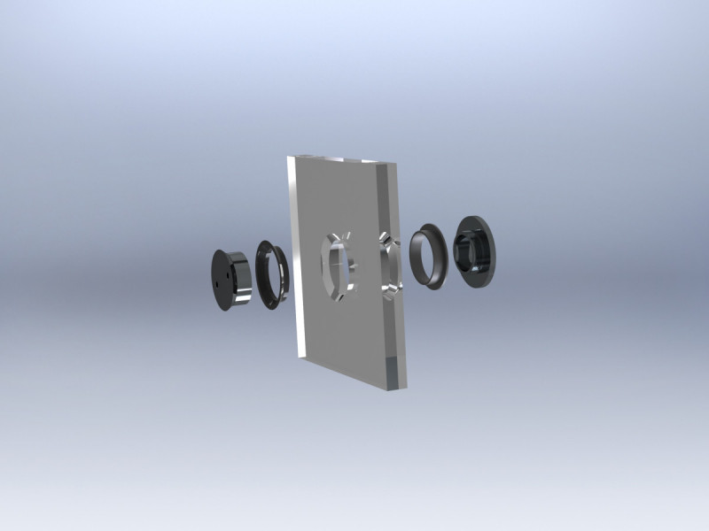 Точечный стеклодержатель Inoxstore с зенковкой,  дистанция 3-6 мм, сатинированный, AISI 304