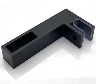 Соединитель стекло-труба 30х10 мм 90°, цвет чёрный,  AISI 304