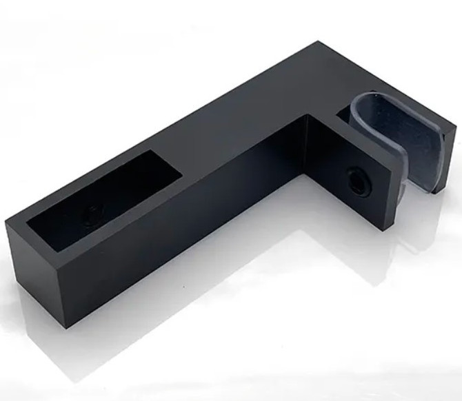 Соединитель стекло-труба 30х10 мм 90°, цвет чёрный,  AISI 304