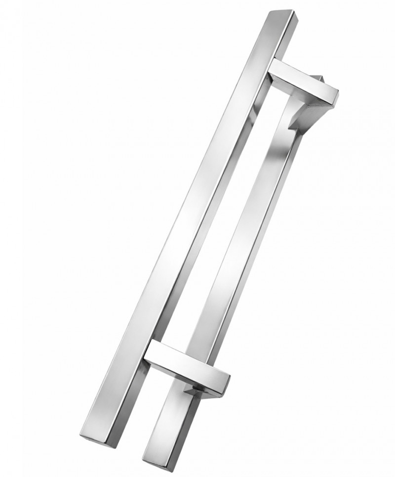 Ручка-скоба 40х20х700х1000 мм, с угловыми опорами, двусторонняя, полированная, AISI 304