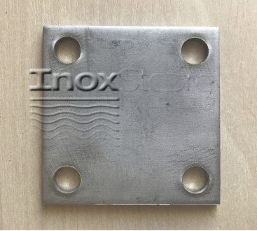 Фланец Inoxstore 75х75х0х3 мм, отверстия М10 мм, приварной,  AISI 304