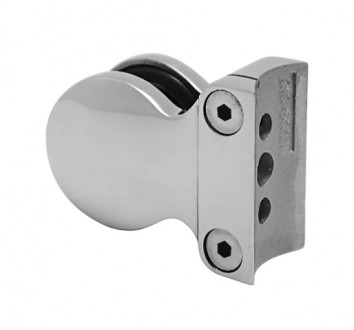 Стеклодержатель Inoxstore литой фигурный  43х53х25 мм / Ø 38,1 мм, под стекло 8 мм, полированный, AISI 304