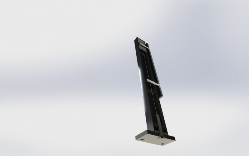 Стеклодержатель Inoxstore напольный с прижимной пластиной, 40х40х400 мм, полированный, AISI 304