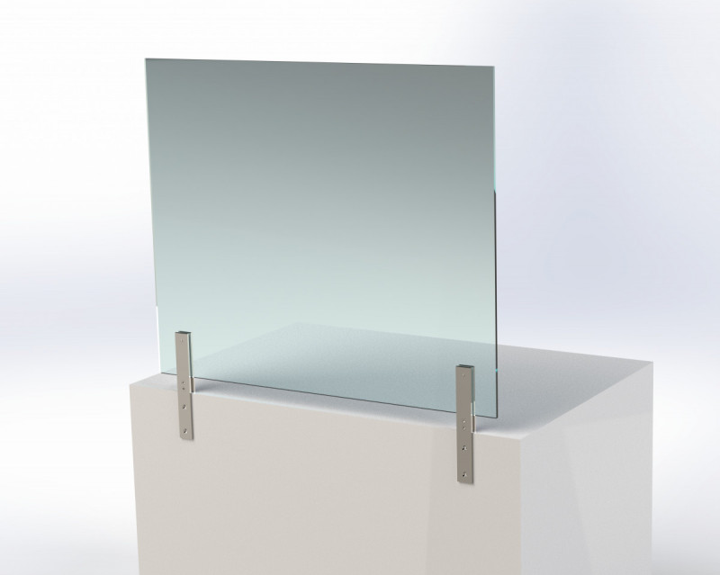 Стеклодержатель Inoxstore зажимной 48х347мм, боковое крепление, сатинированный AISI 304