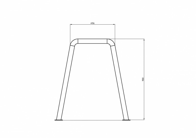 Велопарковка Inoxstore односекционная (л-образная) из нержавеющей стали AISI 304, полированная, 900х750 мм