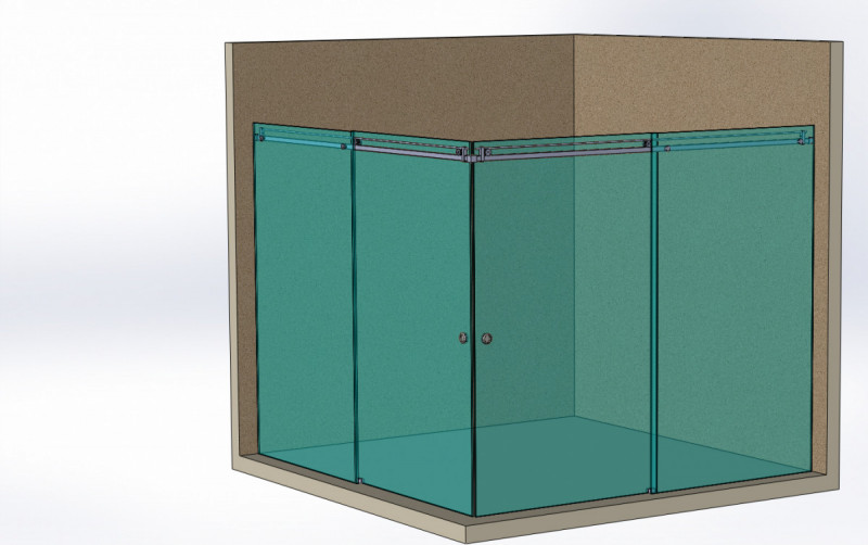 Комплект фурнитуры Inoxstore F-3 для душевой кабины, полированный, AISI 304