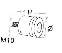 Точечное крепление стекла Inoxstore Ø 40х25 мм "шестиграник", полированное, AISI 304