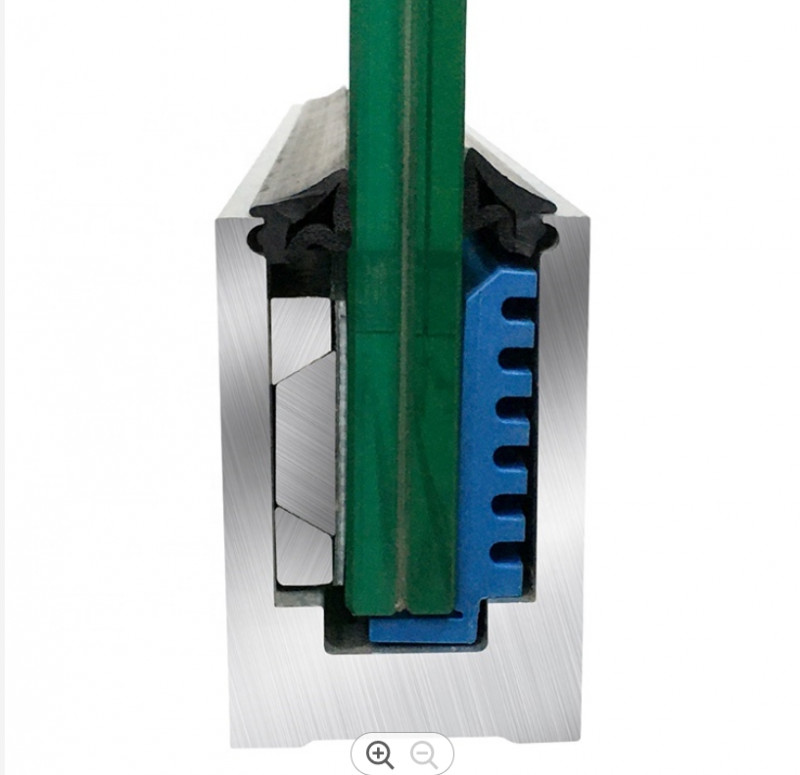 Зажимной алюминиевый профиль Inoxstore, анодированный, для стекла 18-20 мм
