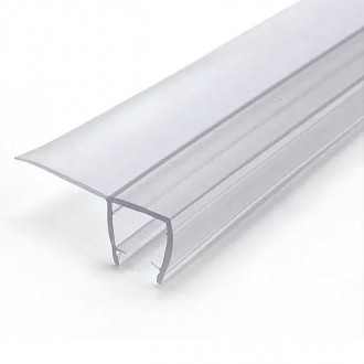 Уплотнитель Inoxstore стена-стекло, длина отвода 25 мм, 90°, под стекло 10 мм / 2,5 м для душевой кабины, ПВХ, прозрачный