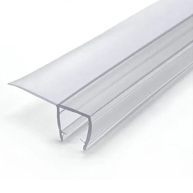 Уплотнитель Inoxstore стена-стекло, длина отвода 25 мм, 90°, под стекло 8 мм / 2,5 м для душевой кабины, ПВХ, прозрачный