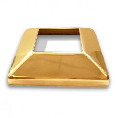 Декоративная крышка Inoxstore "Пирамида" 80х80х0,8 мм под трубу 40х40 мм, AISI 304, золото
