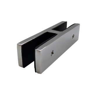 Соединитель, стекло-стекло 180°, под стекло 12 мм, сатинированный, AISI 304