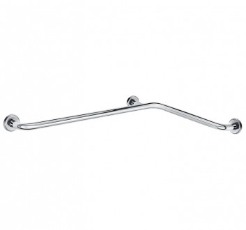 Поручень настенный угловой 3-точечный (внутренний угол) 600х600 мм, труба Ø42 мм, полированный, AISI 304