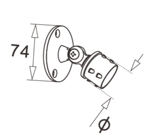 Крепление поручня Inoxstore Ø50,8 мм внутреннее, оконечное, полированное, AISI 304