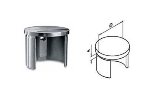 Заглушка для поручня Inoxstore с пазом Ø 42,4 мм, паз 24х24 мм , полированная, AISI 304