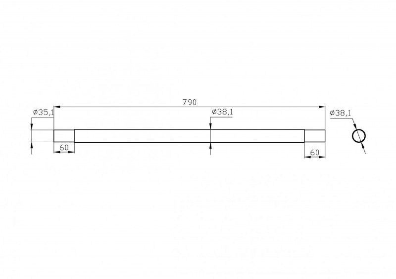 Деревянная вставка Inoxstore для комбинированной стойки 38,1 мм, дуб