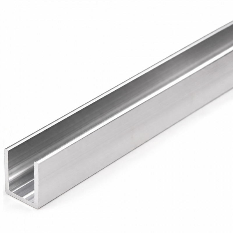 Нижний швеллер 12,2х18,9 мм L-3000 мм, алюминий, полированный