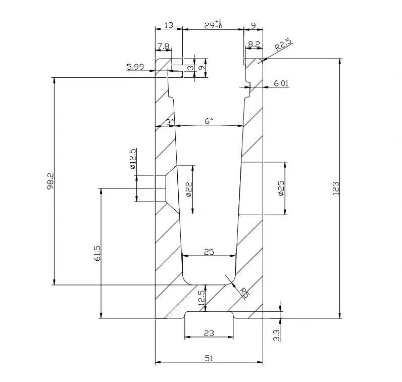 Зажимной алюминиевый профиль Inoxstore,  для стекла 10-16 мм, боковое крепление