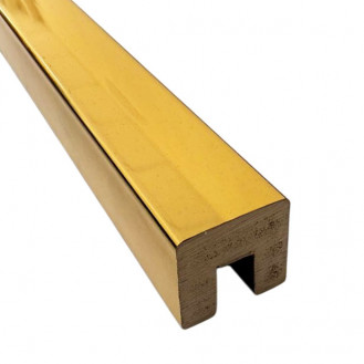 Поручень ПВХ 45х45 мм на стекло 12 мм, цвет "Золото"