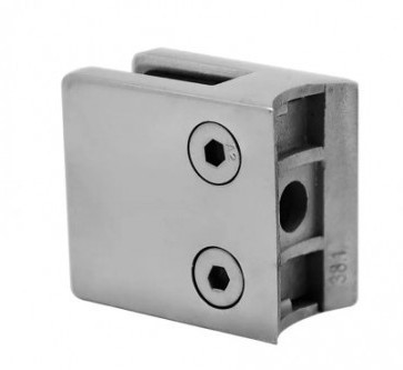 Стеклодержатель Inoxstore литой квадратный 45х45х27 мм / Ø 38,1 мм, под стекло 8 мм, полированный, AISI 304