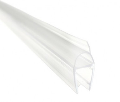 Уплотнитель Inoxstore для стеклянных дверей душевой кабины (дверь-стекло), под стекло 10 мм / 2,5 м, ПВХ