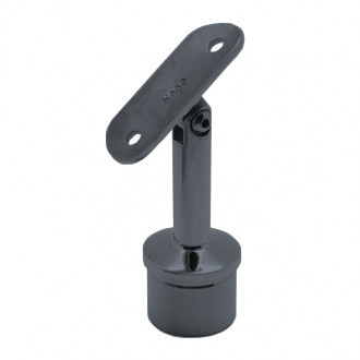 Кронштейн на стойку Inoxstore Ø 38,1х1,5 мм, h-75 мм, ложемент-шарнир под Ø 42,4 мм/50,8 мм, AISI 304, покрытие RAL 7024