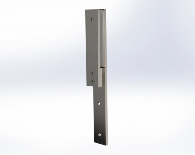 Стеклодержатель Inoxstore зажимной 48х347мм, боковое крепление, сатинированный AISI 304