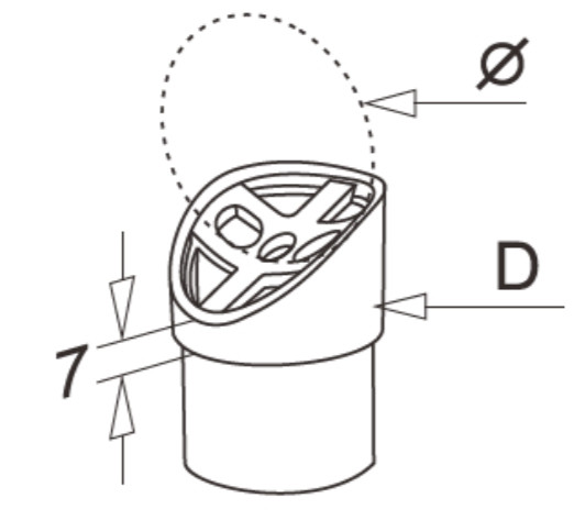 Кронштейн седловина Inoxstore 30°, Ø 38,1мм/42,4мм, полированный, AISI 304