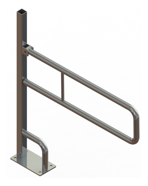 Поручень Inoxstore подъемный для санузла на стойке из нержавеющей стали AISI 304, полированный, 1000х800х240 мм
