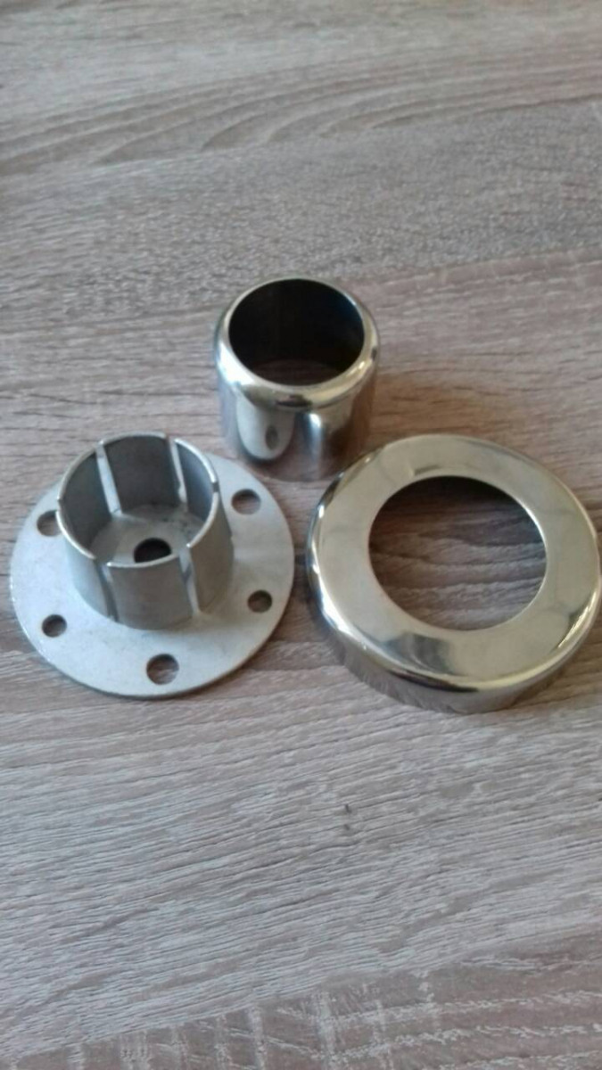 Крепление стойки Inoxstore Ø 38,1 мм, с крышкой Ø 100 мм,  полированное, AISI 304