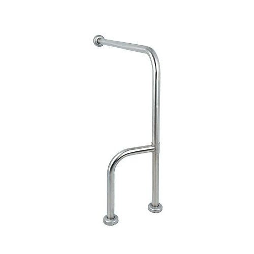 Поручень для туалета с двойной опорой 900х300х300 мм Inoxstore, левый, полированный, AISI 304