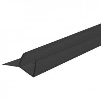 Уплотнитель Inoxstore стекло-стекло/стекло-дверь, 135°, под стекло 10 мм / 2,5 м, для душевой кабины, ПВХ, черный