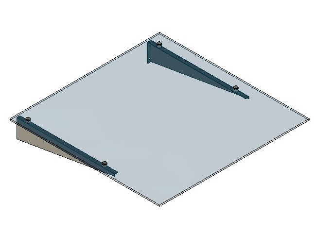 Стеклянный козырек Inoxstore на кронштейнах, 1000х1500 мм